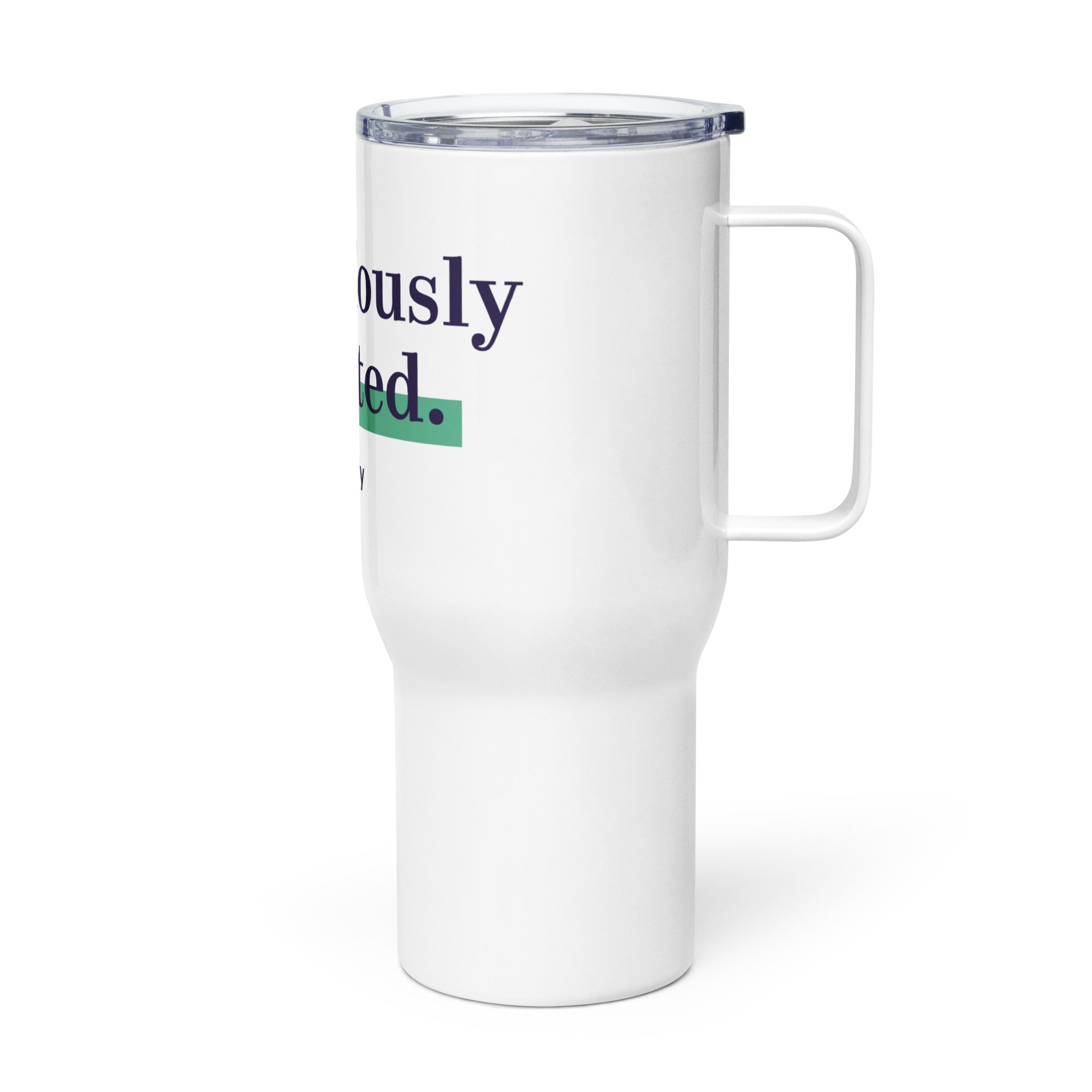 Travel mug with a handle